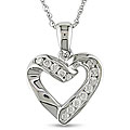 10k White Gold 1/5ct TDW Diamond Heart Necklace (H-I, I2-I3)