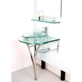 Pedestal Glass Sink with Stainless Steel Stand