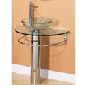 Kiliv Pedestal Glass Sink Set with Tower Bar