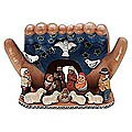 Ceramic 'Worship The Lord' Nativity Scene (Peru)