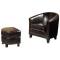 Abbyson Living Lexington Leather Armchair and Ottoman Set