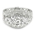 18k White Gold 2 1/2ct TDW Diamond Cuff Bracelet (G-H, SI2)