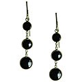10k Yellow Gold Black Onyx Dangle Earrings