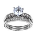 10k Gold White Sapphire and 1/3ct TDW Diamond Bridal Ring Set (H-I, I2-I3)