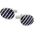 Sterling Silver Synthetic Lapis Cuff Links