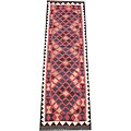 Afghan Hand-woven Mimana Kilim Rust Wool Rug (2' x 6'4)