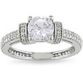 10k Gold Created White Sapphire and 1/2ct TDW Diamond Ring (H-I, I2-I3)