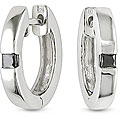 10k White Gold 1/6ct TDW Black Diamond Hoop Earrings