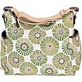 OiOi Green Floral Disc Hobo Diaper Bag