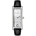 Christian Bernard Women's Rectangle Case Black Leather Strap Watch