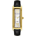 Christian Bernard Women's Goldtone Case Black Leather Strap Watch