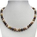 Multi-colored Brown Freshwater Pearl 16-inch Necklace (6.5-7 mm)
