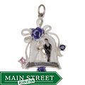 Sterling Silver Sapphire/ Cubic Zircona Enamel Wedding Bells Charm