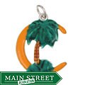 Best in Show Sterling Silver Enamel 'Moon and Palm Tree Scene' Charm