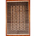 Pakistani Bokhara Hand-knotted Beige Wool Rug (6' x 9')