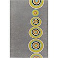 Hand-tufted Contemporary Multi Colored Circles Geometric Vibrant New Zealand Wool Rug (5' x 8')
