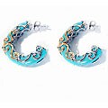 Michael Valitutti Silver Palladium Turquoise and Sapphire Earrings