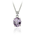 Glitzy Rocks Sterling Silver Amethyst and Diamond Accent Necklace