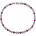 New York Pearls Amethyst and Multi-color FW Pearl Necklace