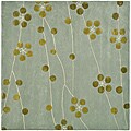 Handmade Soho Blue New Zealand Wool Rug (6' Square)