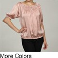 Violet & Claire Women's Missy Hammered Peasant Top