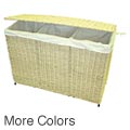 America Basket Company Woven Maize 3-Section Lined Hamper