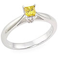 14k White Gold 1/4ct TDW Yellow Diamond Ring