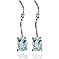 14k White Gold Aquamarine and Diamond Accent Earrings