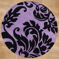 Hand-tufted Purple Wool Rug (6' Round)