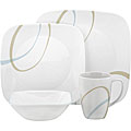 Corelle 'Sand and Sky' 16-piece Square Dinnerware Set