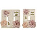 Whisper Rose Single and Double Switch Plates (Set of 8)