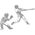 Baseball Grand Slam and Catcher Sudden Shadows Wall Decal