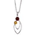 10k Gold Garnet and Citrine 'Eternal Love' Necklace of mother and child