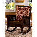 Rosewood Dark Oak Rocking Accent Chair