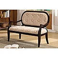 Hand-carved Expresso Finish Arm Love Seat/ Bench