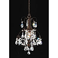 Brushed Oak 1-light Teardrop Crystal Chandelier