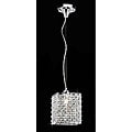 Chrome/ Crystal 1-light Mini Pendant Square Chandelier