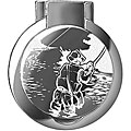 Dakota Men's Etched Fisherman Travel Alarm Clock