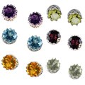 Sterling Silver Amethyst 8 mm Round Stud Earrings