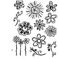 Autumn Leaves 12-piece 'Flowers' Stampology Clear Stamps Set