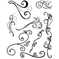 Autumn Leaves 8-piece 'Flourishes' Stampology Clear Stamps Set