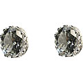 Sterling Silver Oval Green Amethyst Stud Earrings