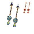 Sweet Romance Millefiori Glass Bead and Austrian Crystal Earrings