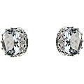 Sterling Silver Oval-cut Clear Cubic Zirconia Stud Earrings