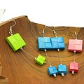 Block Folded Paper Hook Earrings (Chile)
