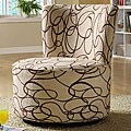 Moda Brown Swirl Print Round Swivel Chair