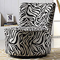 Moda Zebra Print Round Swivel Chair