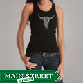 Los Angeles Pop Art Women's Cow Skull Tank Top