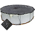Rugged 24-foot Round Above-ground Mesh Pool Cover