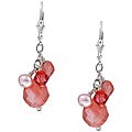 Charming Life Silver Cherry Quartz and Pearl Earrings (6 mm)